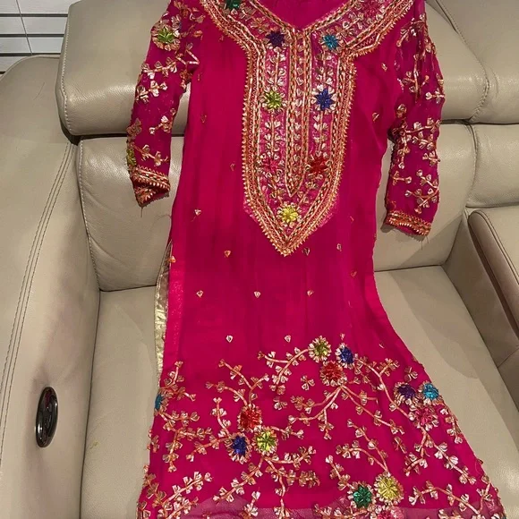 Dresses | Pure Chiffon Gota Pakistani Indian Dress